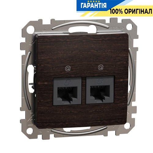 Комп'ютерна розетка 2-а RJ45 кат. 5е UTP Schneider Electric «Sedna Elements» SDD181452 (колір - венге)