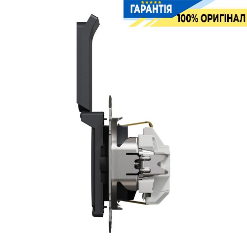 Розетка с з/к со шторками с крышкой Schneider Electric «Sedna Design» SDD114024 (цвет - черный)