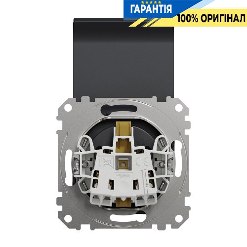 Розетка с з/к со шторками с крышкой Schneider Electric «Sedna Design» SDD114024 (цвет - черный)