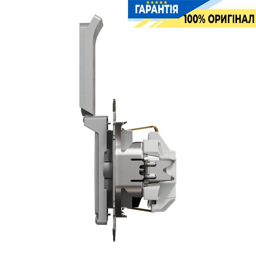 Розетка з з/к зі шторками із кришкою Schneider Electric «Sedna Design» SDD113024 (колір - алюміній)