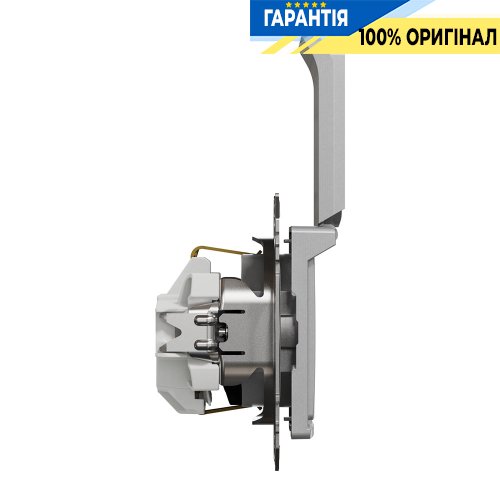Розетка з з/к зі шторками із кришкою Schneider Electric «Sedna Design» SDD113024 (колір - алюміній)