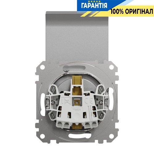 Розетка з з/к зі шторками із кришкою Schneider Electric «Sedna Design» SDD113024 (колір - алюміній)