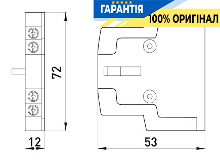 Дополнительный контакт E.NEXT e.industrial.au.100.11, 1NO+1NC, артикул i0140005