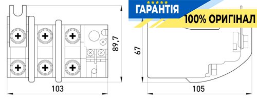Тепловое реле E.NEXT e.industrial.ukh.125.85.125, номинальный ток 150А, диапазон регулировки 85-125А, артикул i0110022