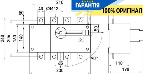 Вимикач навантаження E.NEXT e.industrial.lbs.1-0.3.630, 3P, 630А, i089005