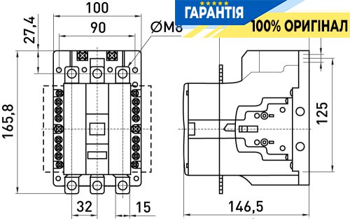 Контактор E.NEXT e.industrial.ukc.120.110, 120А, 110В, 1NO+1NC, i.0090053