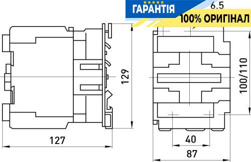 Контактор E.NEXT e.pro.ukc.4.95.110.1NO+1NC, 95А, 110В, 1NO+1NC, p009175