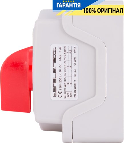 Пакетний перемикач E.NEXT LK16/1.216-ОВ/45, 1 полюс, 0-1, 16А, IP44, артикул 8364-200
