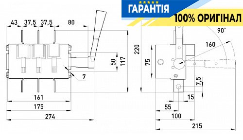 Рубильник разрывной E.NEXT BP32-31B31250 100А для электросетей
