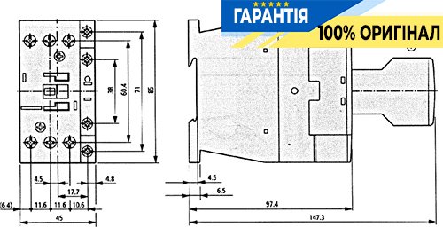 Контактор Eaton DILM32-01 32A 230V~ 3Н.О контакта, код 277292