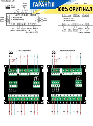 Контроллер АВР с блоком контактов сигнализации ATC-E ETI 4656574 для автоматического переключения питания