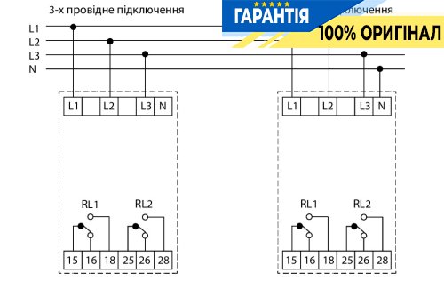 Многофункциональное реле контроля напряжения 2ПК 5А, 3-фазное 90-288В / 155-500В HRN-100 ETI 2470303