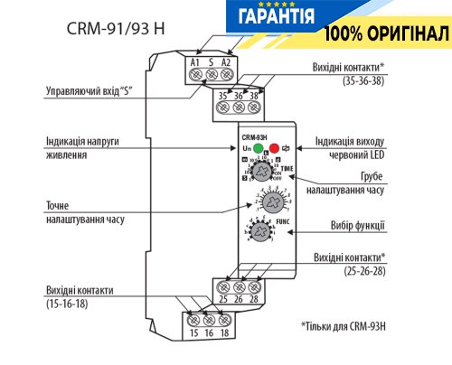 Багатофункціональне реле часу ETI CRM-91H 230V 1x16A_AC1 2470070