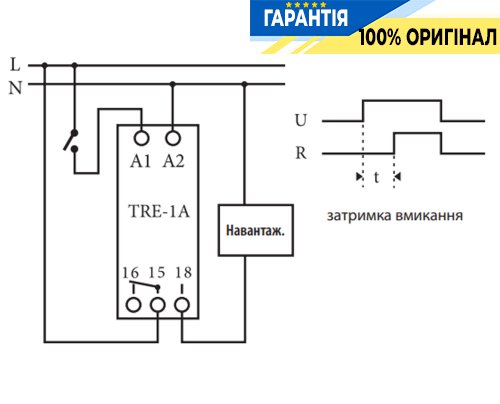 Реле времени с задержкой включения TRE-1A ETI 2470027 для автоматизации и управления электросистемами
