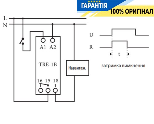Реле времени с задержкой отключения TRE-1B ETI 2470028 для автоматизации и управления электросистемами