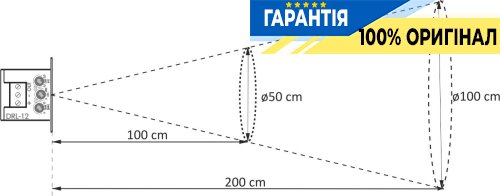 Лазерний датчик руху F&F DRL-60-230-9, вбудовуваний d=60 мм, 230VAC/8А, IP30, чорний, 80×80×6,5 мм