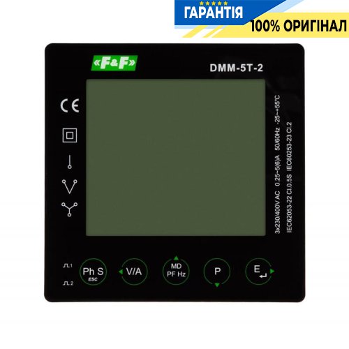 Анализатор параметров сети F&F DMM-5T-2 щитовой с интерфейсом Modbus RTU