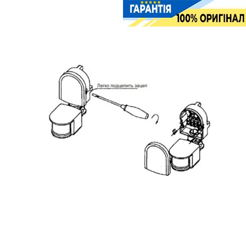 Датчик движения F&F DR-05B накладной 180°/90°, 230В 5А, IP44, черный