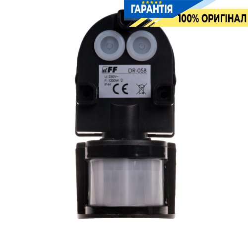 Датчик движения F&F DR-05B накладной 180°/90°, 230В 5А, IP44, черный