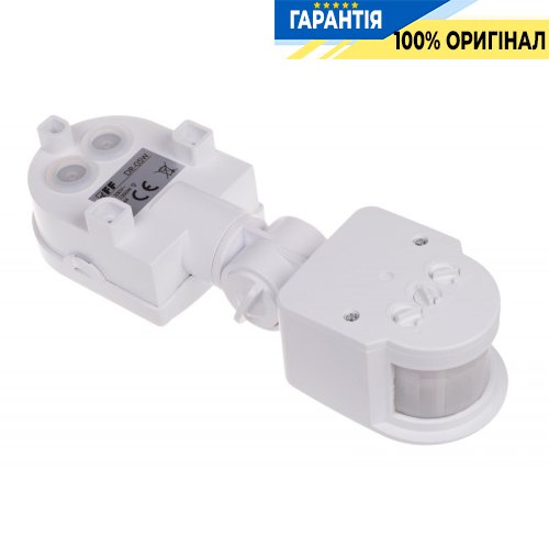 Датчик движения F&F DR-05W накладной 180°/90°, 230В 5А, IP44, белый