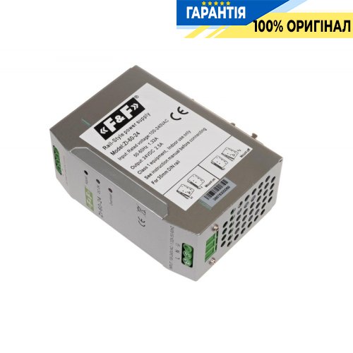 Імпульсний блок живлення ZI-60-24 F&F DIN 90-264В AC / 120-370В DC 24В 2.5А 60Вт