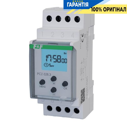 Таймер програмований універсальний 1×NO/NC 16А 24-264V AC/DC F&F PCZ-528.4