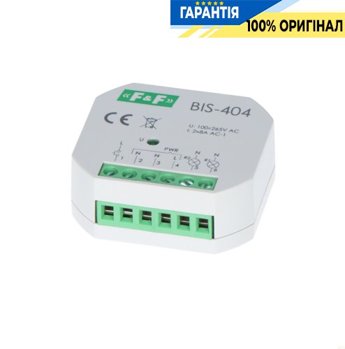 Імпульсне реле F&F BIS-404, 2 секції, 2xNO/NC, 5А, 230В