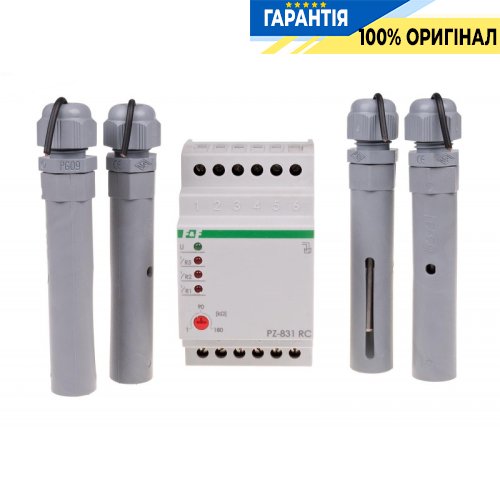 Реле контролю рівня рідини триступеневе 230В з 4 зондами, F&F PZ-831RC