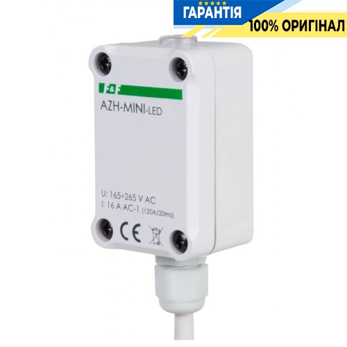 Сумеречне реле F&F AZH-MINI-LED накладне 1НО 16А 100-265В AC IP65 з датчиком 2-1000Lx
