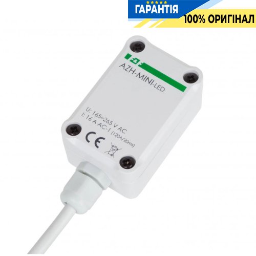 Сумеречне реле F&F AZH-MINI-LED накладне 1НО 16А 100-265В AC IP65 з датчиком 2-1000Lx