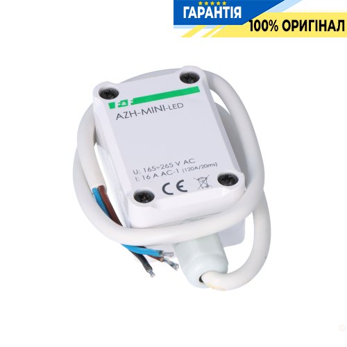 Сумеречне реле F&F AZH-MINI-LED накладне 1НО 16А 100-265В AC IP65 з датчиком 2-1000Lx