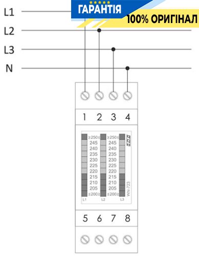 Линейный индикатор напряжения WN-723 F&F трехфазный 3х380V/AC+N
