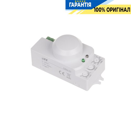 Датчик руху мікрохвильовий F&F DRM-01, 360°, 180-253В AC, 5А, IP20, накладний, білий