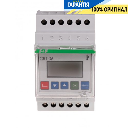 Регулятор температури F&F CRT-06 DIN 2НО 16А 230V/AC двоканальний, без датчика, -100°С +400°С