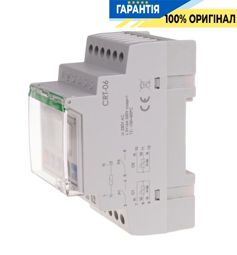 Регулятор температури F&F CRT-06 DIN 2НО 16А 230V/AC двоканальний, без датчика, -100°С +400°С