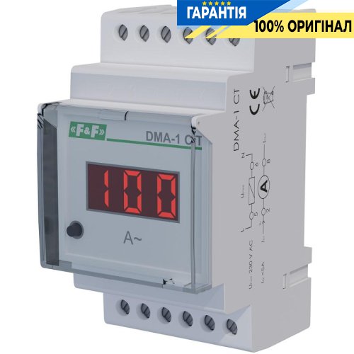 Цифровий однофазний індикатор струму F&F DMA-1-CT для контролю електричних параметрів