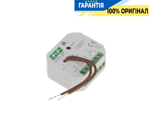 Реле управління ролетами F&F STR-3P, двокнопкове, в коробку Ø60, 100-265VAC, 320W, час 1с-15хв