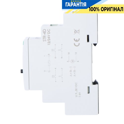 Реле управления роллетами STR-4D F&F, двухкнопочное, DIN 9-30VDC, 6A, время 1с-15мин