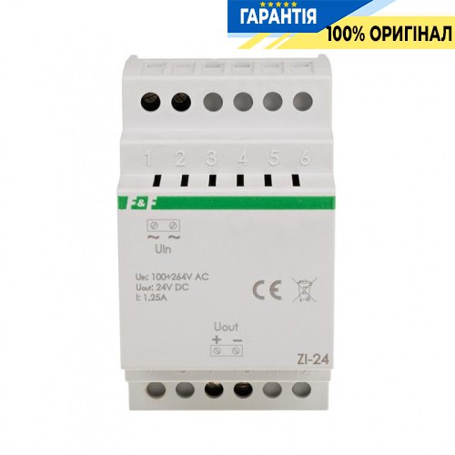 Импульсный блок питания F&F ZI-24 24V 1,25A 30W 100-264VAC