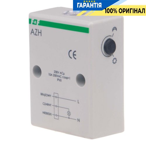 Сумеречное реле F&F AZH накладное 1НО 10А 220-230В IP65 с датчиком 2-1000Lx