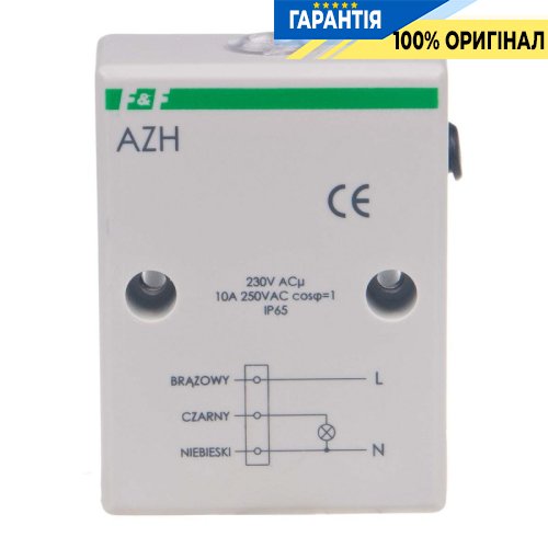 Сумеречное реле F&F AZH накладное 1НО 10А 220-230В IP65 с датчиком 2-1000Lx