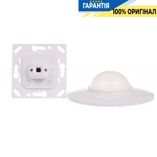 Датчик руху F&F DR-08 вбудований 360° 230В 1,5А IP20 білий