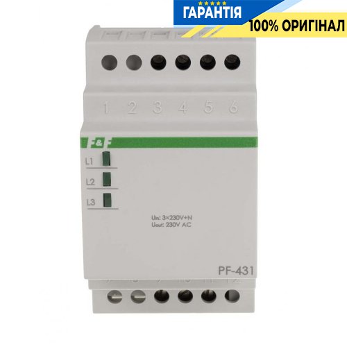 Автоматичний перемикач фаз PF-431i F&F DIN 16А 3x400/230V/AC з пріоритетною фазою