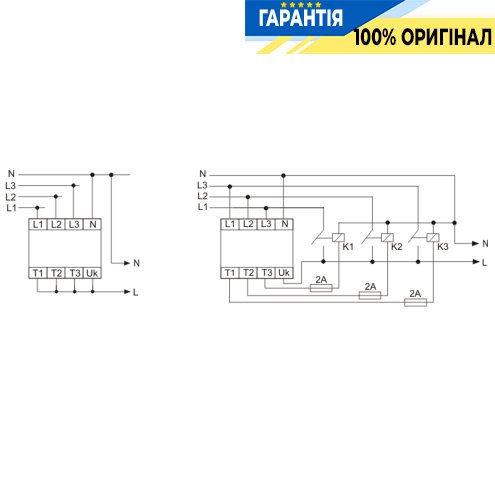 Автоматичний перемикач фаз F&F PF-441 DIN 16А 3х220V/AC + N з пріоритетною фазою