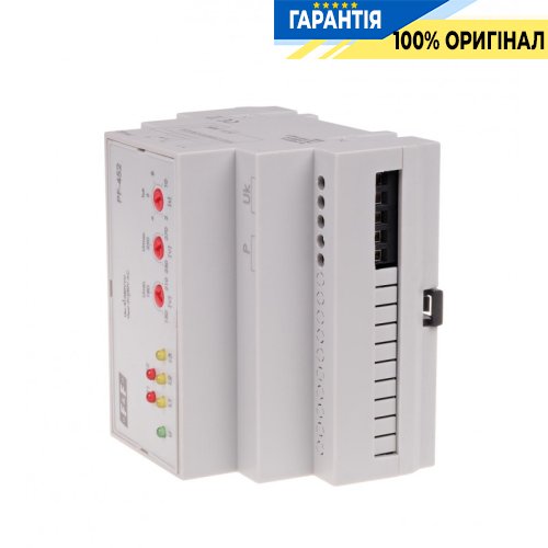 Автоматичний перемикач фаз PF-452 F&F, 3×(50–450 В) + N, 16А, DIN-регулювання напруги