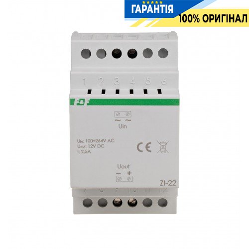 Імпульсний блок живлення F&F ZI-22 DIN 12В 2,5А 30Вт 100-264В AC