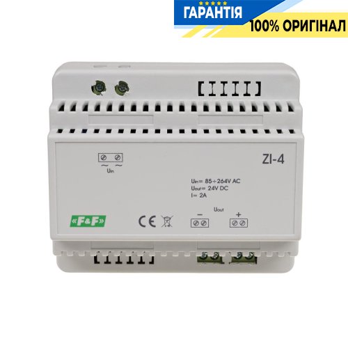 Импульсный блок питания F&F ZI-4 DIN 85-264В AC / 24В DC 2А 50Вт