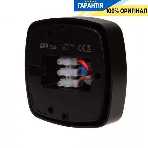 Датчик руху F&F DR-09B накладний 360° 230В 10А IP20 з функцією присутності, чорний