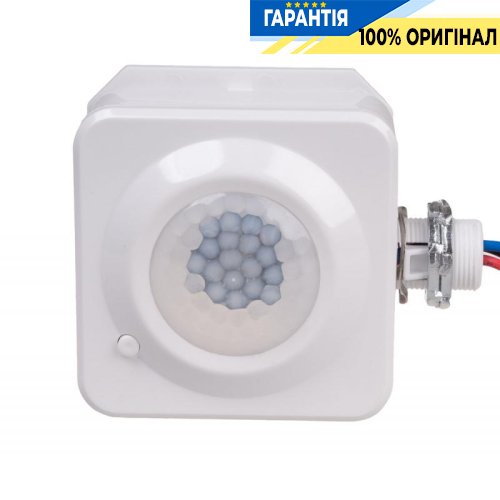 Датчик руху F&F DR-30M PIR 80° коридорний 30 м 230V/16A IP40 білий