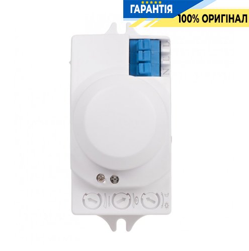 Датчик руху мікрохвильовий F&F DRM-01-24V 360° 24V AC/5А IP20 накладний білий